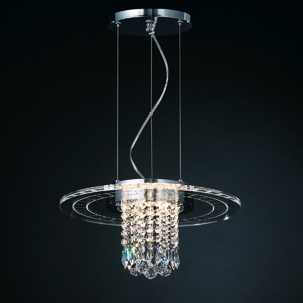 <b>【５台から注文可】</B>クリスタルLEDシャンデリア シルバー(Φ400×H210mm)