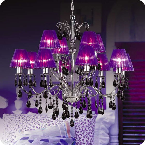 クリスタルシェード シャンデリア 12枚葉