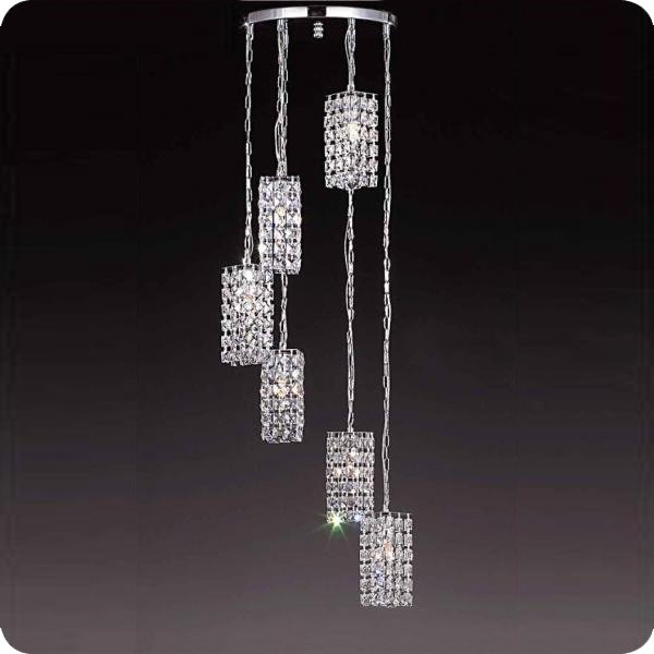 【５台から注文可】シャンデリア 6灯 シルバー(W310×H1000mm)