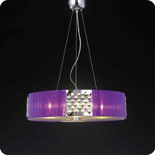 【５台から注文可】モダンパープルシェードシャンデリア 4灯(W500×H130mm)