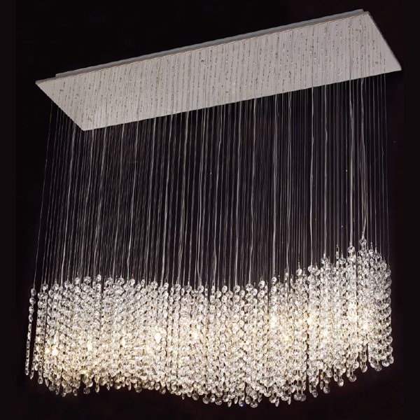 【LA LUCE】ワイヤーアート・クリスタルシーリングシャンデリア 10灯/14灯/16灯 クローム(W630～×H900mm)