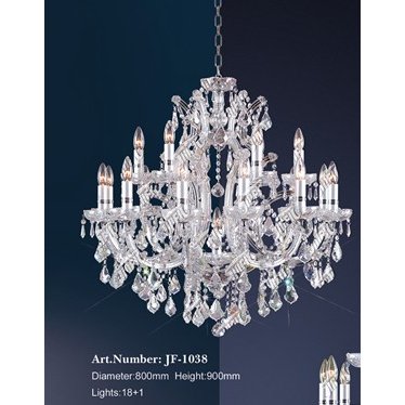 【LA LUCE】クリスタルシャンデリア 19灯 クローム(W800×H900mm)チャイニーズ・クリスタル