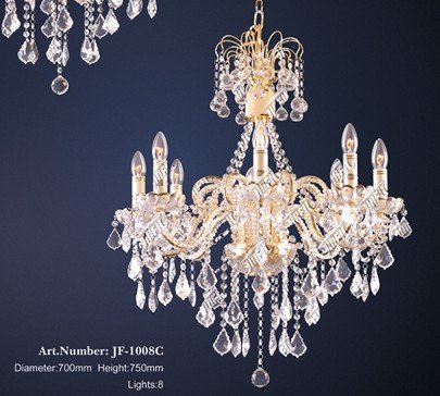 LA LUCE】クリスタルシャンデリア 8灯 ゴールド(W700×H750mm) | EL JEWEL