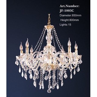 【LA LUCE】クリスタルシャンデリア 15灯 ゴールド(W850×H800mm)