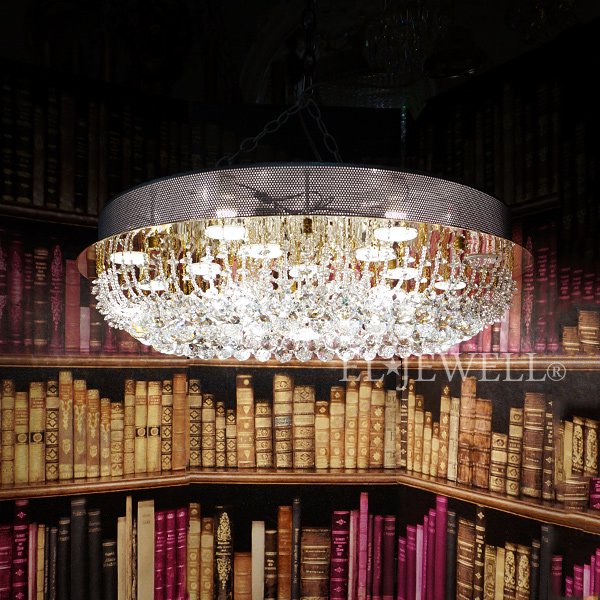 【LA LUCE】デザインクリスタルシーリングシャンデリア 15灯 ゴールド(φ650mm)