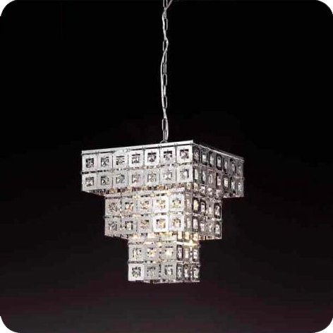 <b>【５台から注文可】</b>モダンシャンデリア 4灯 シルバー(W350×H370mm)