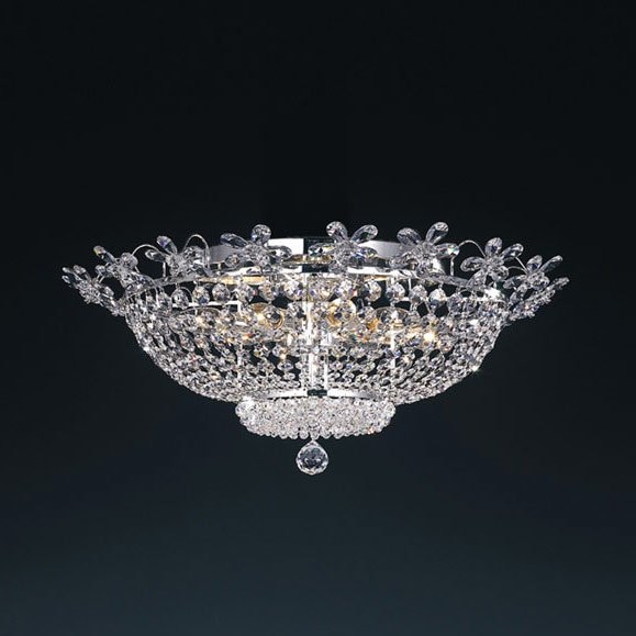 <b>【５台から注文可】</b>デザインシーリングシャンデリア 6灯 シルバー(Φ500mm)