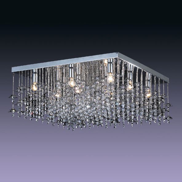 <b>【５台から注文可】</b>デザインシーリングシャンデリア 9灯 シルバー(W600×H250mm)