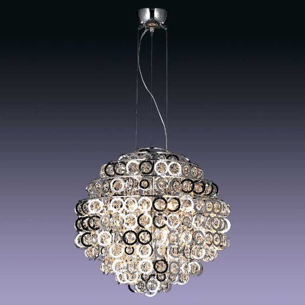 <b>【５台から注文可】</b>モダンシャンデリア 9灯 シルバー(Φ540mm)