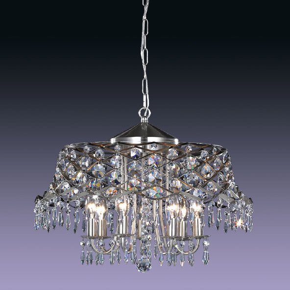 <b>【５台から注文可】</b>モダンシャンデリア 7灯 シルバー(W570×H450mm)