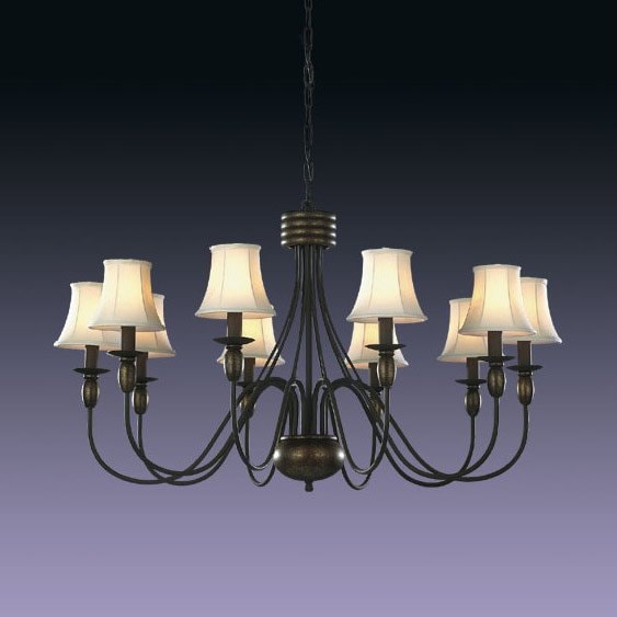 【５台から注文可】モダンシェードシャンデリア 10灯 アンティークブラウン(W1070×H610mm)