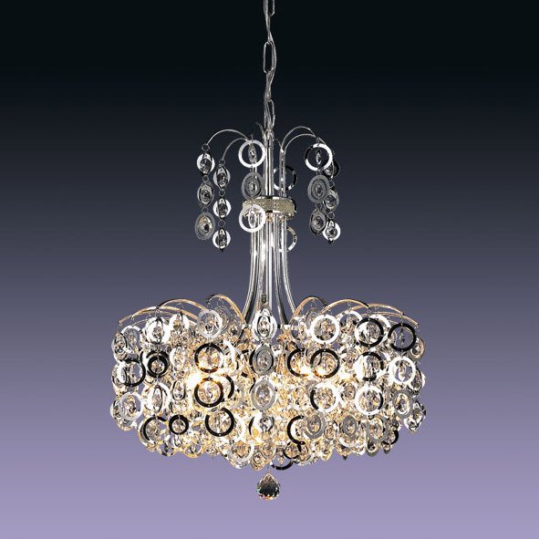 <b>【５台から注文可】</b>モダンシャンデリア 6灯 シルバー(W400×H480mm)