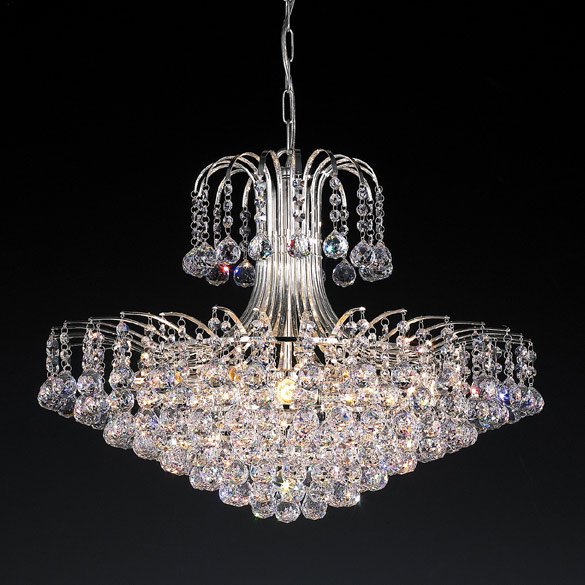 <b>【５台から注文可】</b>モダンクリスタルボールシャンデリア 12灯 シルバー(W600×H480mm)