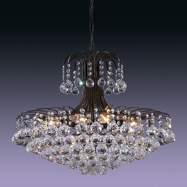 <b>【５台から注文可】</b>モダンクリスタルボールシャンデリア 12灯 アンティークブラウン(W600×H480mm)