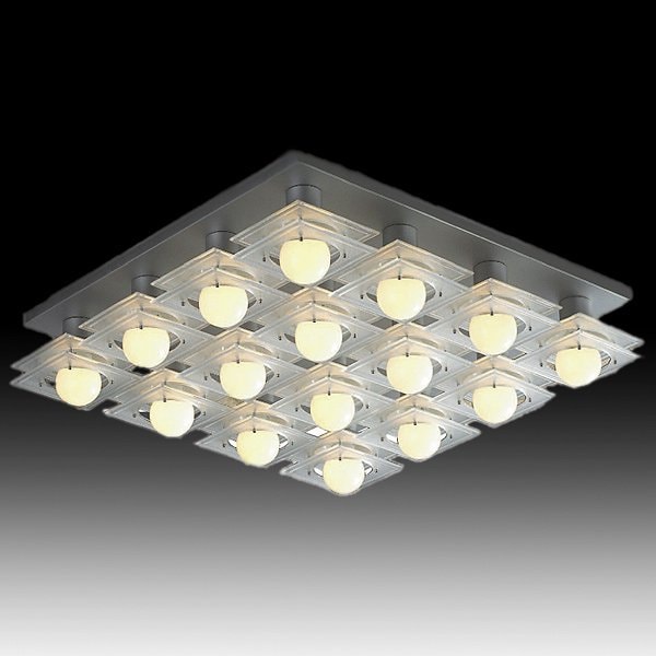 <b>【５台から注文可】</b>デザインシーリングシャンデリア 16灯 シルバー(W840×H150mm)