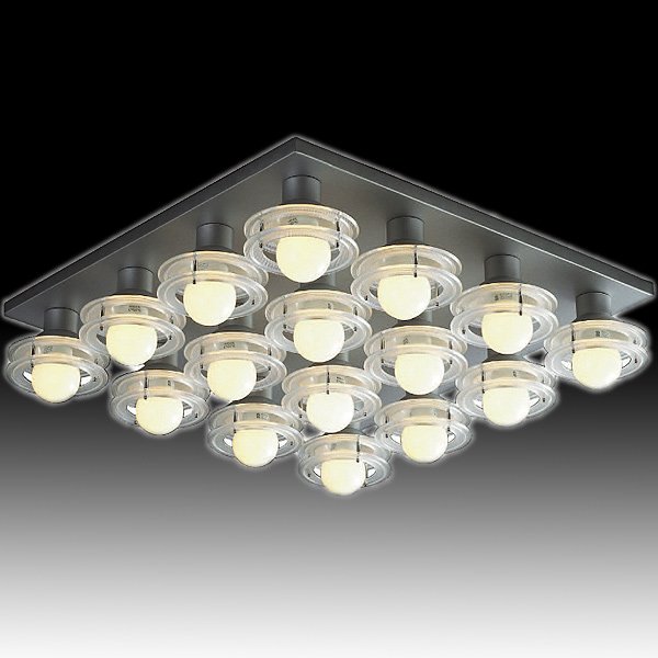 <b>【５台から注文可】</b>デザインシーリングシャンデリア 16灯 シルバー(W840×H150mm)