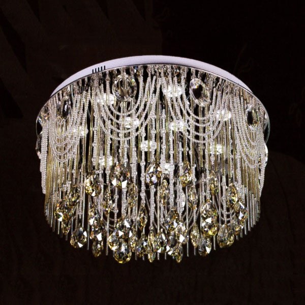 【SUPRA】 クリスタルシーリングシャンデリア 15灯 クローム(φ600×H400mm)