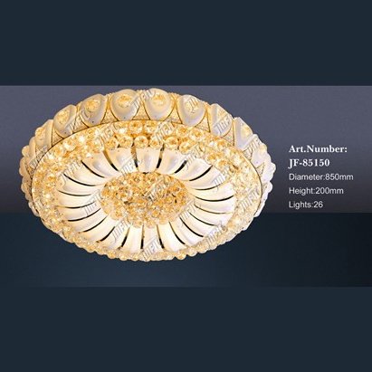 【LA LUCE】クリスタルシーリングシャンデリア 26灯 ゴールド&ホワイト(W850×H200mm)