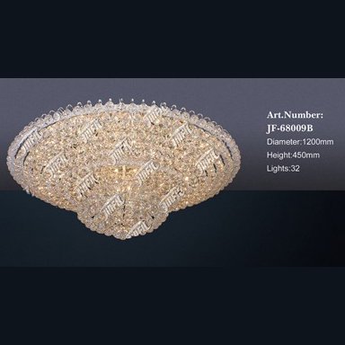【LA LUCE】クリスタルシーリングシャンデリア 32灯 ゴールド(W1200×H450mm)