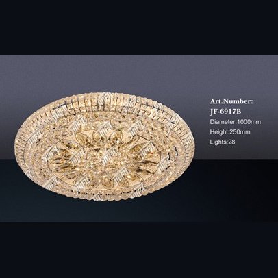 【LA LUCE】クリスタルシーリングシャンデリア 28灯 ゴールド(W1000×H250mm)