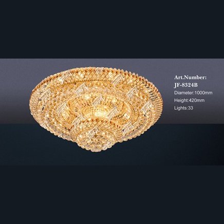 【LA LUCE】クリスタルシーリングシャンデリア 33灯 ゴールド(W1000×H420mm)