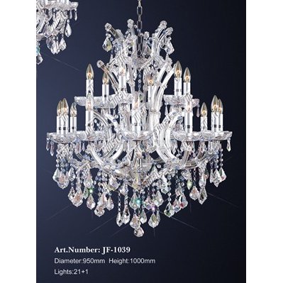 【LA LUCE】クリスタルシャンデリア 22灯 クローム(W950×H1000mm)