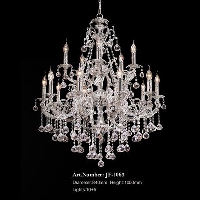 【LA LUCE】クリスタルボールシャンデリア 15灯 クローム(W840×H1000mm)