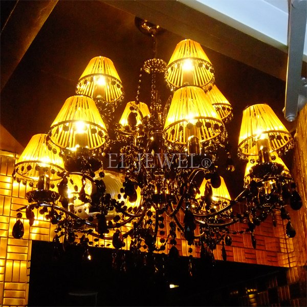 【５台から注文可】モダンシャンデリア 12灯 メタルブラック(W800×H620mm)