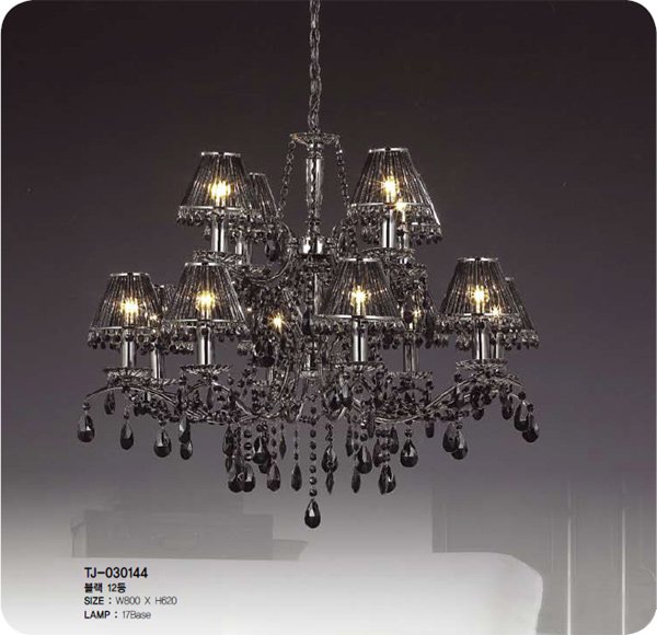 【５台から注文可】モダンシャンデリア 12灯 メタルブラック(W800×H620mm)