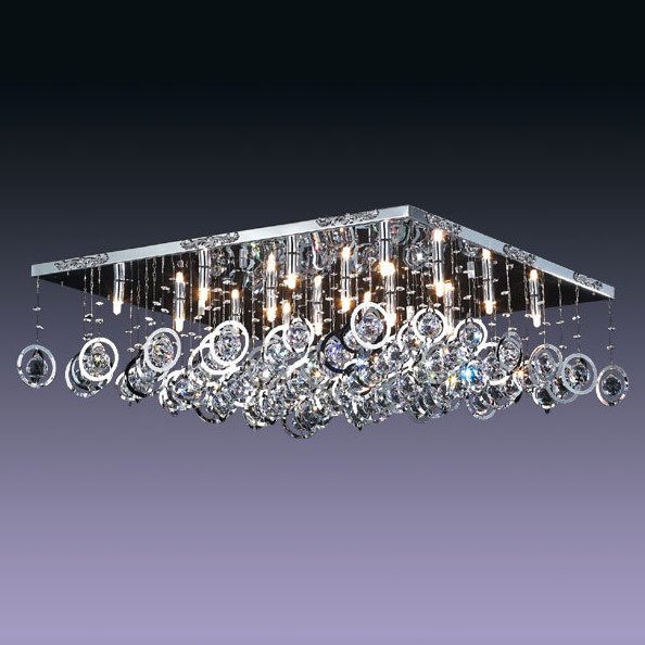 【５台から注文可】デザインシーリングシャンデリア 16灯 シルバー(W600/700/800mm)