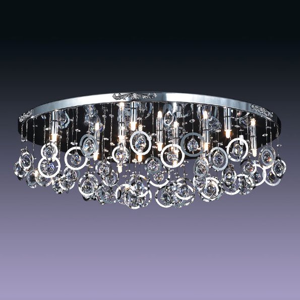 【５台から注文可】デザインシーリングシャンデリア 15灯 シルバー(φ600/700/800mm)