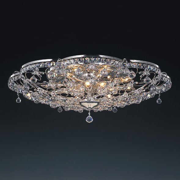 【５台から注文可】デザインシーリングシャンデリア 12灯 シルバー(Φ800mm)