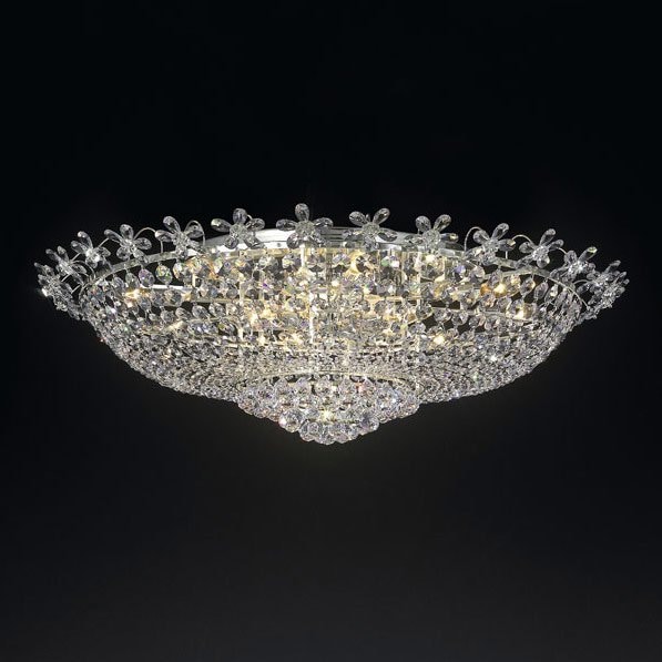 【５台から注文可】デザインシーリングシャンデリア 16灯 シルバー(Φ1000mm)