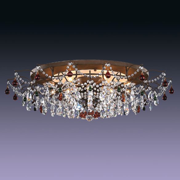 【５台から注文可】デザインシーリングシャンデリア 16灯 アンティークブラウン(Φ1000mm)