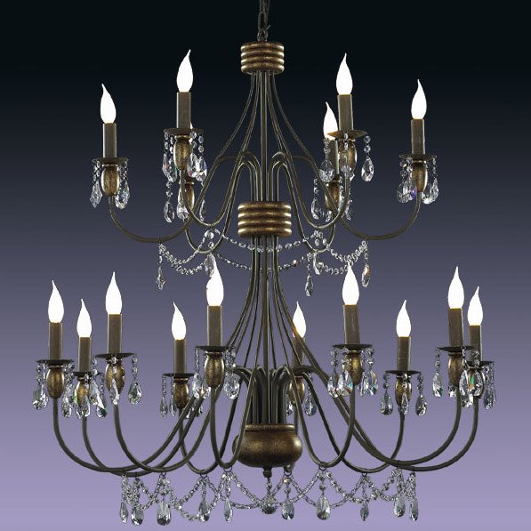 【５台から注文可】モダンシャンデリア アンティークブラウン(16灯 W1070mm/18灯 1300mm)