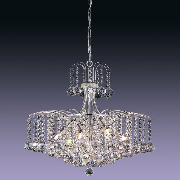 【５台から注文可】モダンクリスタルボールシャンデリア 11灯 シルバー(W600×H550mm)