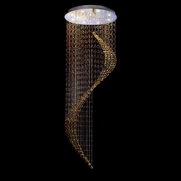 【LA LUCE】ワイヤーアート・ボールクリスタルシーリングシャンデリア 9灯 クローム(W860×H2500mm)※要お見積もり