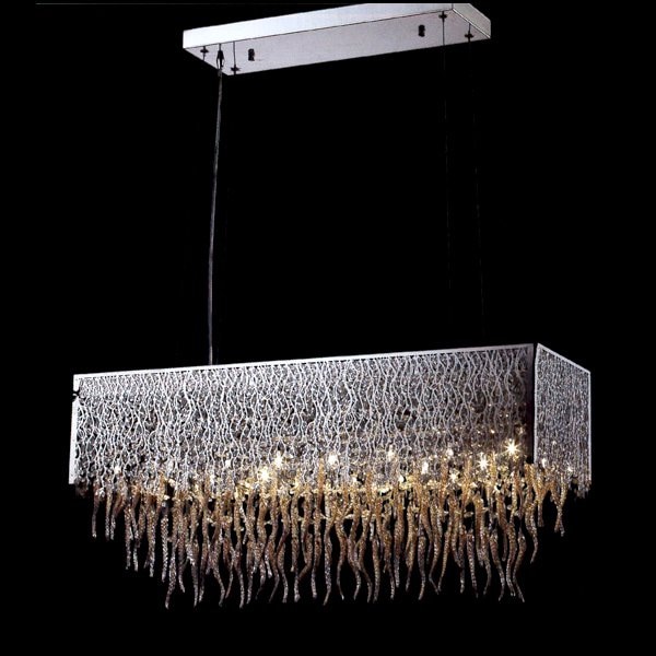 【LA LUCE】デザインクリスタルシャンデリア 16灯 クローム(W735×D235×H1000mm)※要お見積もり