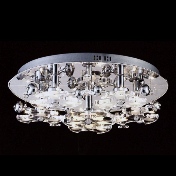 【LA LUCE】デザインクリスタルシーリングシャンデリア 20灯(W600×H180mm)※要お見積もり
