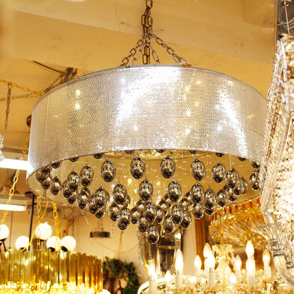 【LA LUCE】デザインクリスタルシーリングシャンデリア 25灯(W860×H450mm)