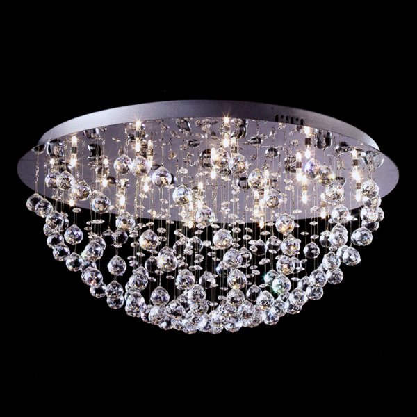 【LA LUCE】デザインボールクリスタルシーリングシャンデリア 24灯 クローム(W660×H300mm)※要お見積もり