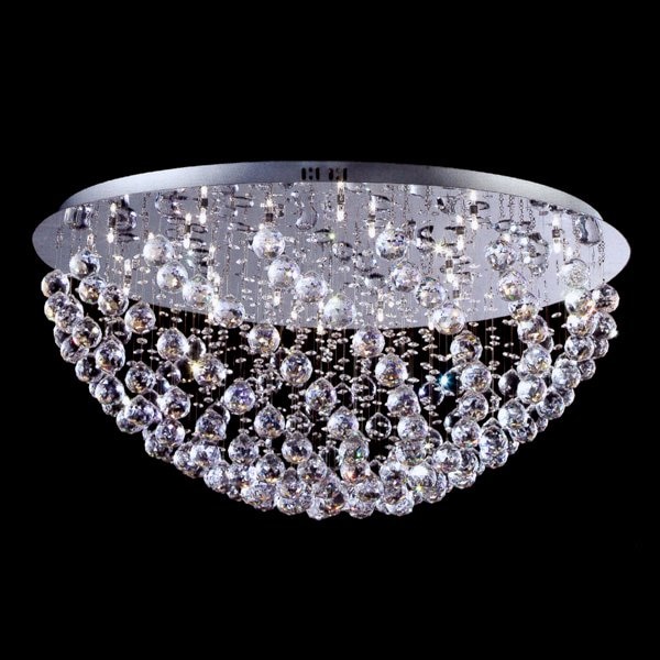 【LA LUCE】デザインボールクリスタルシーリングシャンデリア 30灯 クローム(W860×H390mm)※要お見積もり