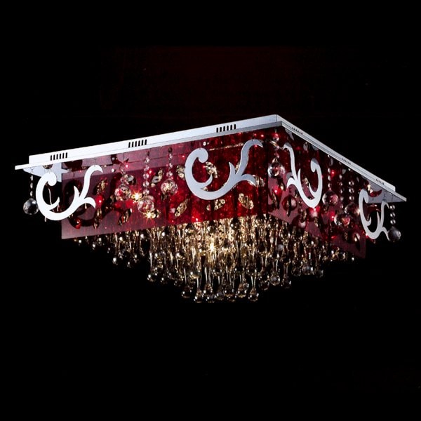 【LA LUCE】デザインクリスタルシーリングシャンデリア 28灯(W800×H350mm)※要お見積もり