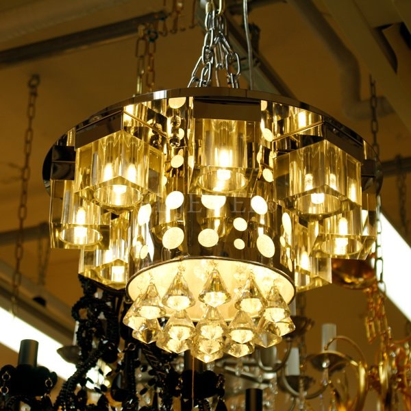 【LA LUCE】デザインクリスタルシーリングシャンデリア 14灯(W460×H260mm)