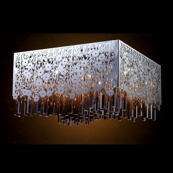 【LA LUCE】デザインクリスタルシーリングシャンデリア 12灯 クローム(W400×H200mm)※要お見積もり