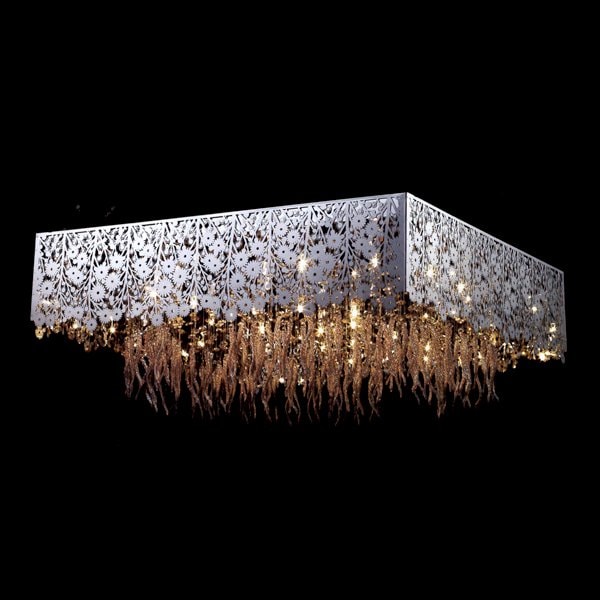 【LA LUCE】デザインクリスタルシーリングシャンデリア 24灯 クローム(W700×H235mm)※要お見積もり