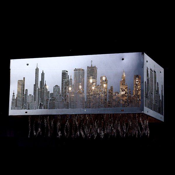 【LA LUCE】デザインクリスタルシーリングシャンデリア 12灯 クローム(W490×D300×H260mm)