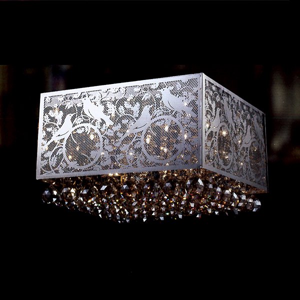 【LA LUCE】デザインクリスタルシーリングシャンデリア 16灯 クローム(W400×H235mm)※要お見積もり