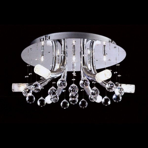 【LA LUCE】デザインクリスタルシーリングシャンデリア 12灯(W550×H230mm)※要お見積もり