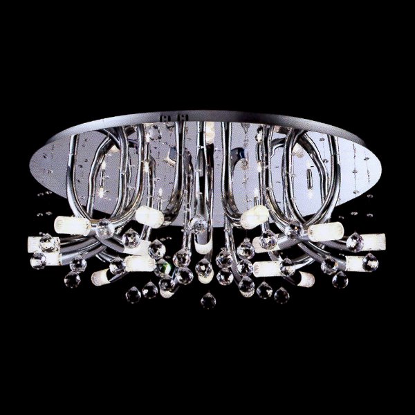 【LA LUCE】デザインクリスタルシーリングシャンデリア 24灯(W860×H300mm)※要お見積もり